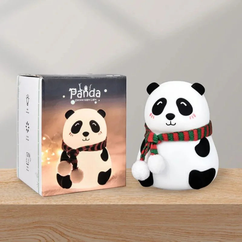 Panda LED Night Lamp Soft Silicone Rechargeable | 7-Color Touch Control