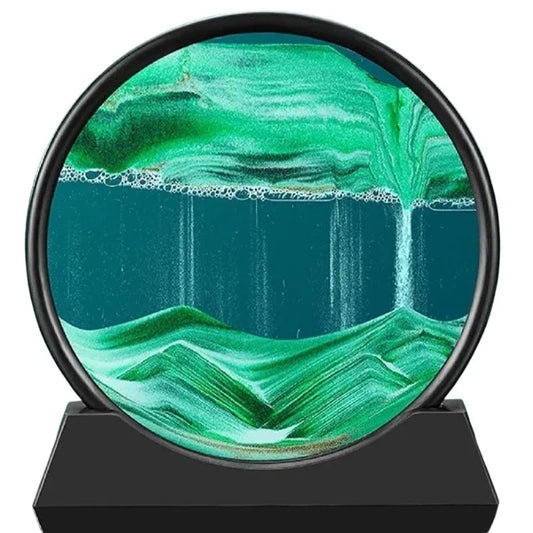 Moving Sand Art Picture | 3D Dynamic Deep Sea Sandscape with Display Stand | Random Color