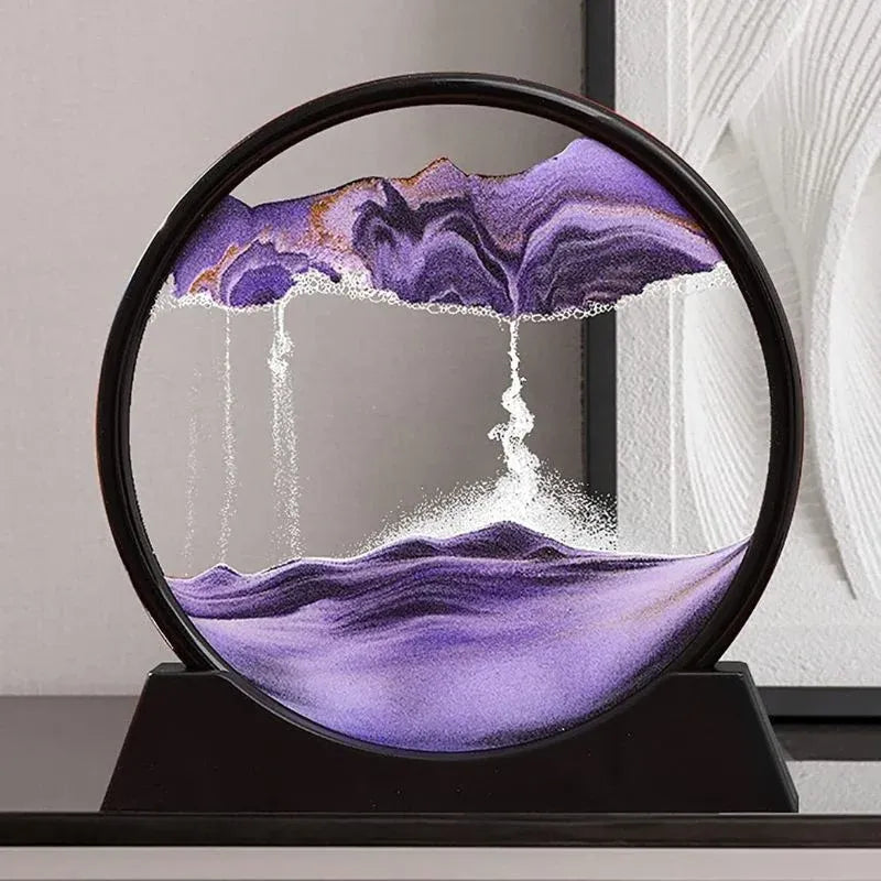 Moving Sand Art Picture | 3D Dynamic Deep Sea Sandscape with Display Stand | Random Color
