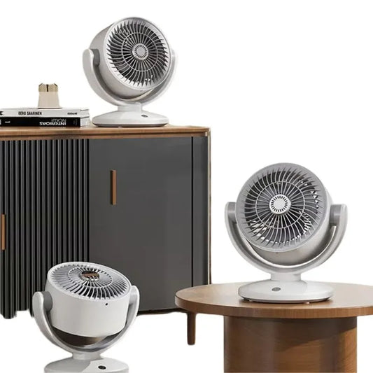 Oscillating Desktop Circulating Fan | Rechargeable Mini Table Fan with LED Display & 3 Speeds