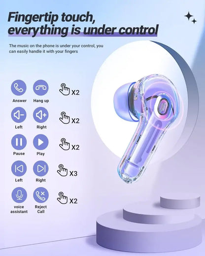 Air 39 Transparent Bluetooth Earbuds – Super Bass, ENC Noise Reduction & HD Calling | Bluetooth 5.3