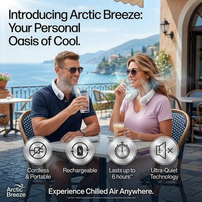 Arctic Air Freedom Wearable Neck Fan & Air Purifier | USB Rechargeable 3-Speed Personal Cooler for Indoor Outdoor Travel