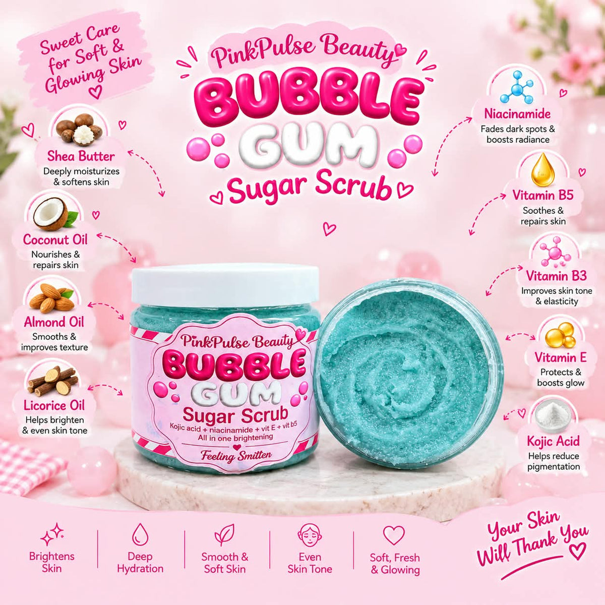 Bubble Gum Whipped sugar scrub