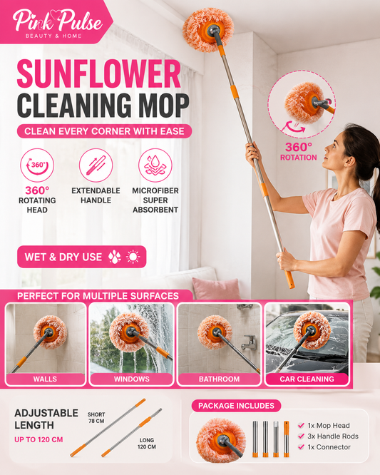 Sunflower 360° Rotating Cleaning Mop- Walls, Floors & Windows