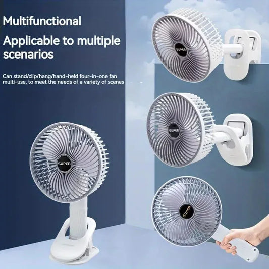 Rechargeable 3-in-1 Clip Fan | Handheld, Desktop & Wall Mounted Portable Fan