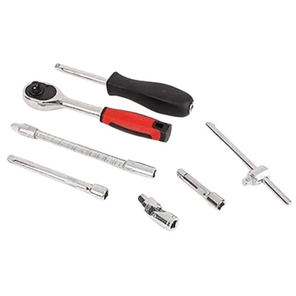 46-Piece Ratchet Socket Tool Kit | Chrome Vanadium Steel
