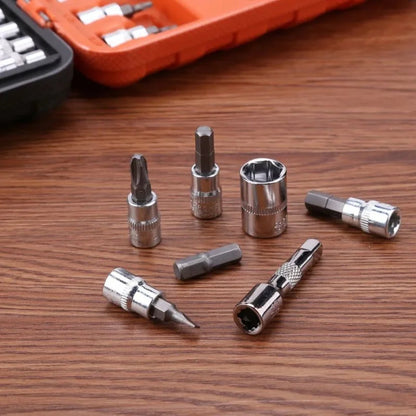 46-Piece Ratchet Socket Tool Kit | Chrome Vanadium Steel