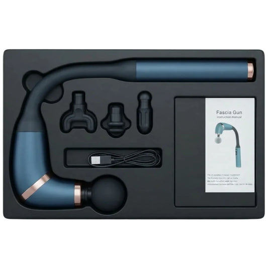 BLD-339 Long Handle Massage Gun | 4-Head Rechargeable Massager
