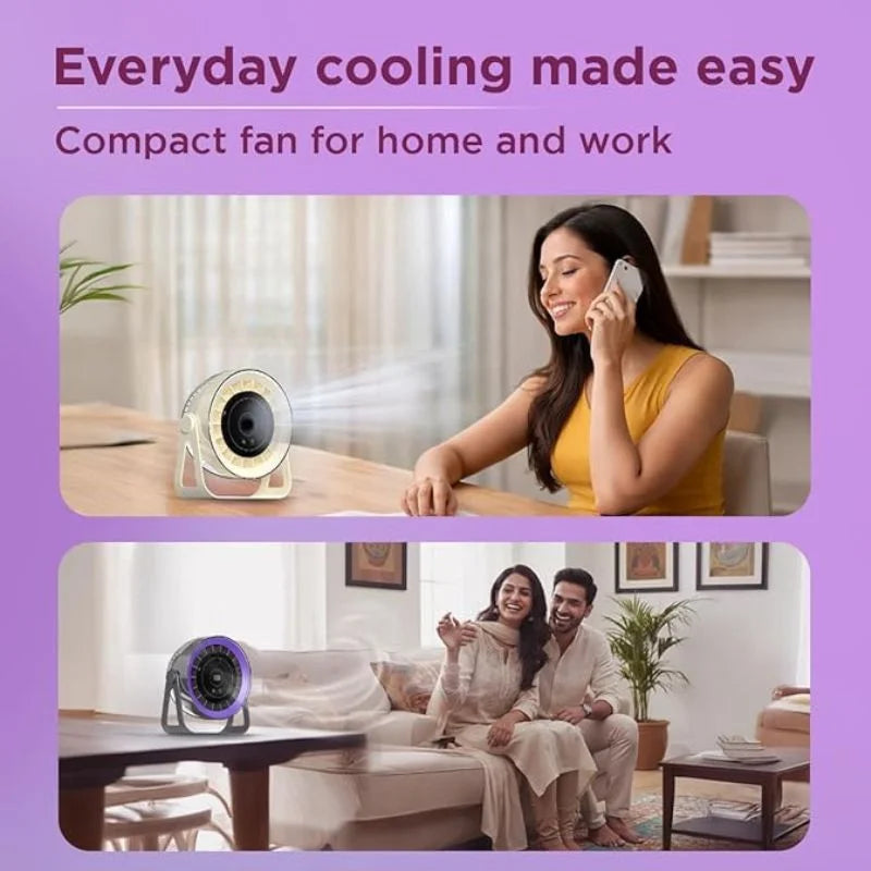 QL-02 Rechargeable Desktop Fan | 360° Adjustable Airflow