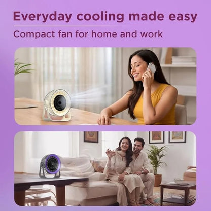 QL-02 Rechargeable Desktop Fan | 360° Adjustable Airflow