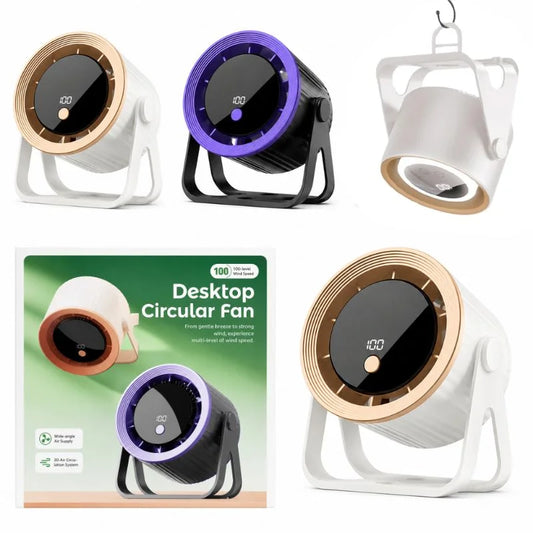 QL-02 Rechargeable Desktop Fan | 360° Adjustable Airflow