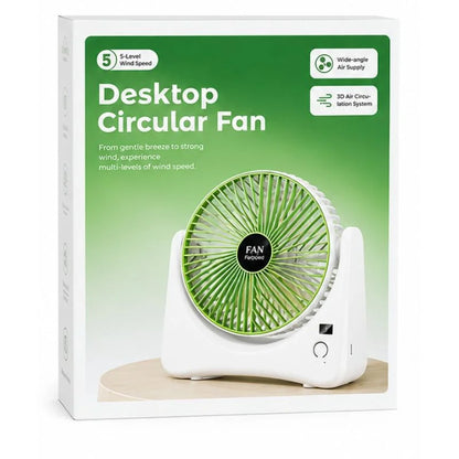 Rechargeable Desktop Fan | 3-Speed Personal Air Cooler