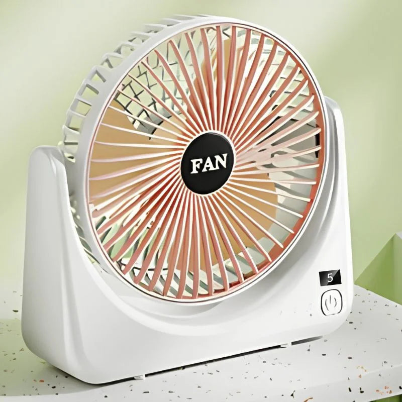Rechargeable Desktop Fan | 3-Speed Personal Air Cooler