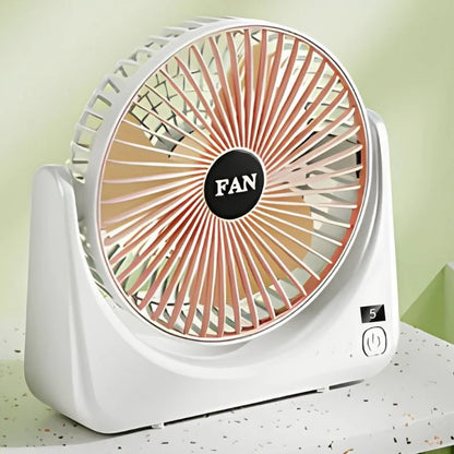 Rechargeable Desktop Fan | 3-Speed Personal Air Cooler